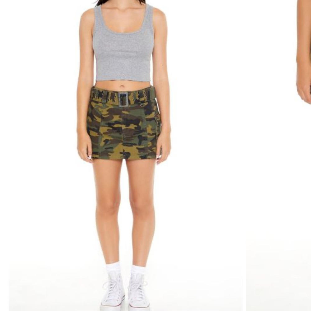 Forever 21 Camo Print Cargo Mini Skirt